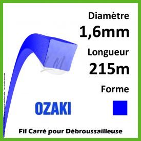 Fil Carré Ozaki Bleu 1,6mm x 215m