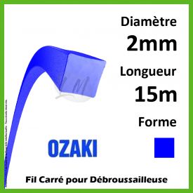 Fil Carré Ozaki Bleu 2mm x 15m