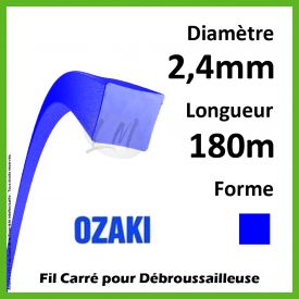 Fil Carré Ozaki Bleu 2,4mm x 180m