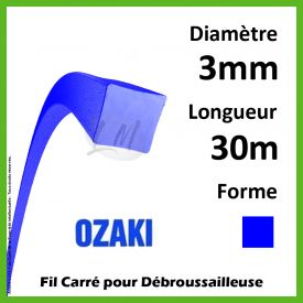 Fil Carré Ozaki Bleu 3mm x 30m