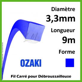 Fil Carré Ozaki Bleu 3,3mm x 9m