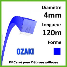 Fil Carré Ozaki Bleu 4mm x 120m
