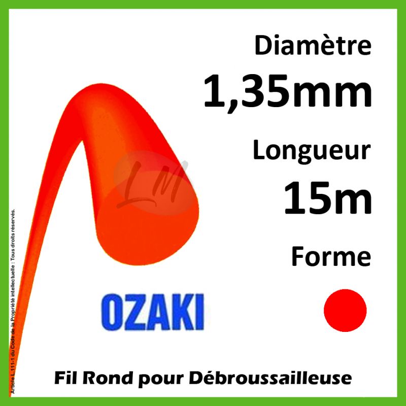 Fil Rond Ozaki Rouge 1,35mm x 15m