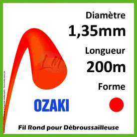 Fil Rond Ozaki Rouge 1,35mm x 200m