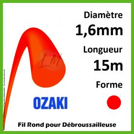 Fil Rond Ozaki Rouge 1,6mm x 15m