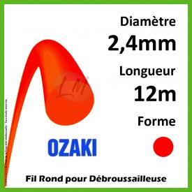 Fil Rond Ozaki Rouge 2,4mm x 12m