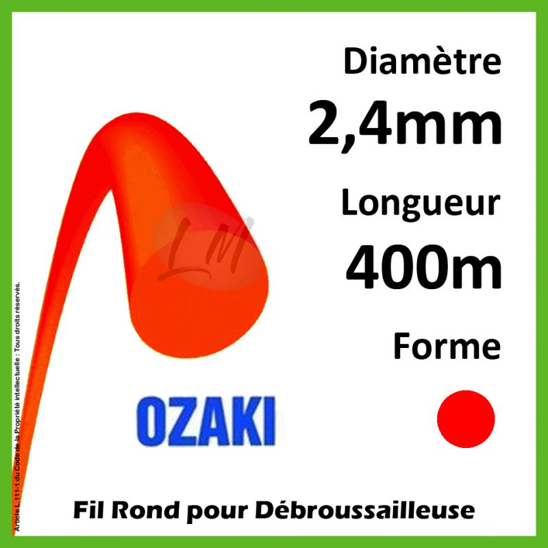 Fil Rond Ozaki Rouge 2,4mm x 400m