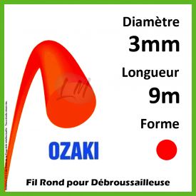 Fil Rond Ozaki Rouge 3mm x 9m