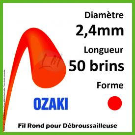 Fil Rond Ozaki Rouge 2,4mm x 30cm - 50 Brins