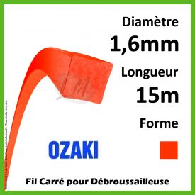 Fil Carré Ozaki Premium Line Orange Fluo 1,6mm x 15m