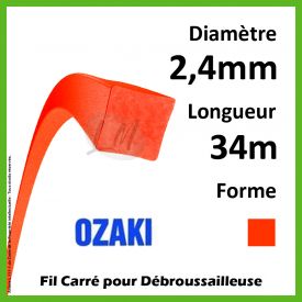 Fil Carré Ozaki Premium Line Orange Fluo 2,4mm x 34m