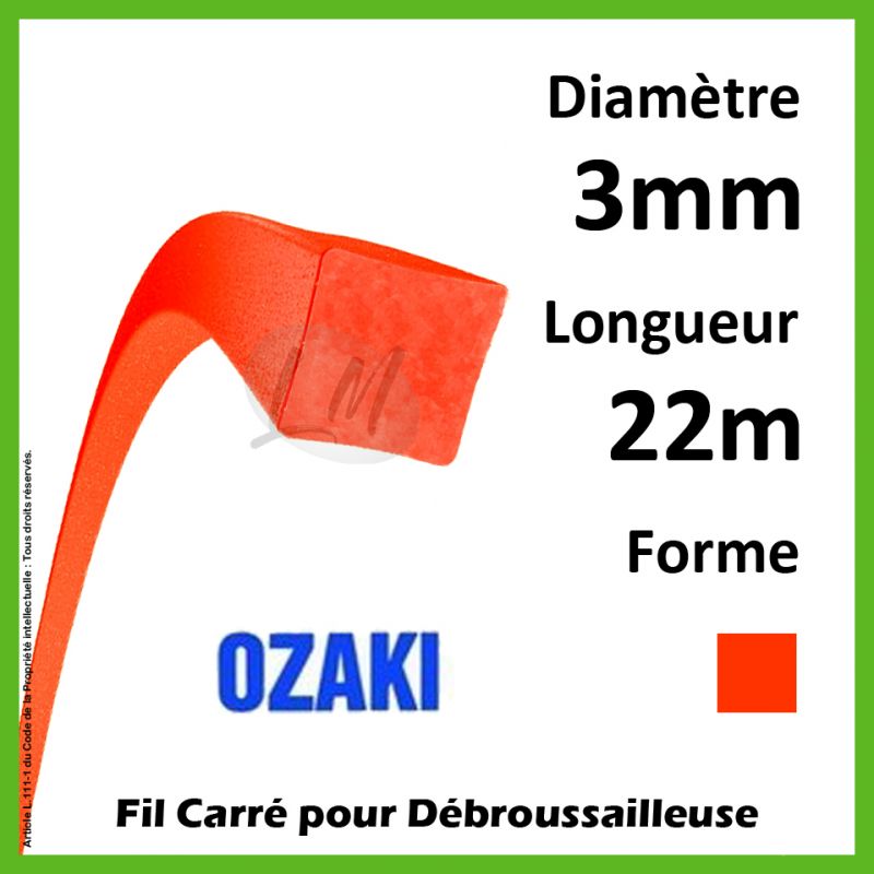 Fil Carré Ozaki Premium Line Orange Fluo 3mm x 22m