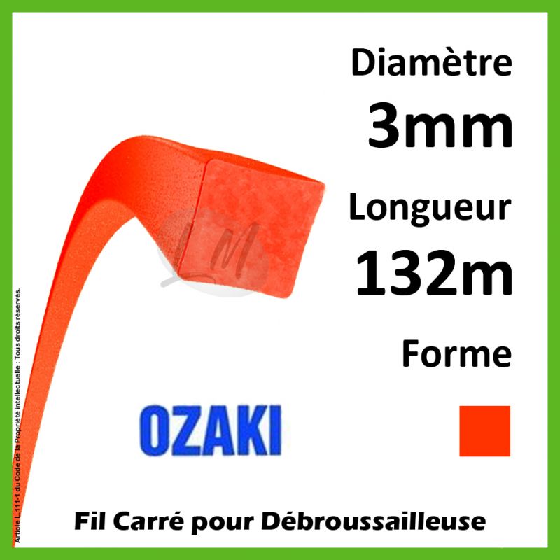 Fil Carré Ozaki Premium Line Orange Fluo 3mm x 132m