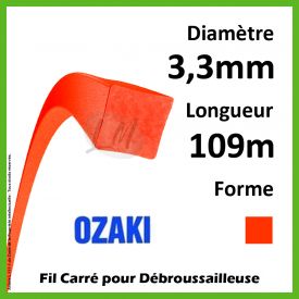 Fil Carré Ozaki Premium Line Orange Fluo 3,3mm x 109m