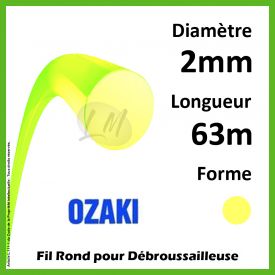 Fil Rond Ozaki Premium Line Jaune Fluo 2mm x 63m