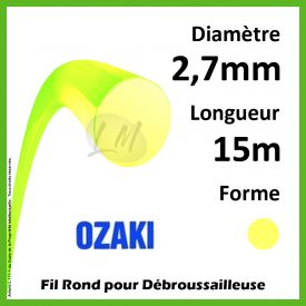 Fil Rond Ozaki Premium Line Jaune Fluo 2,7mm x 15m