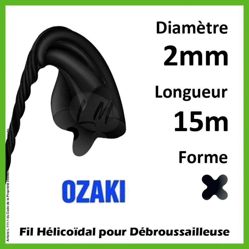 Fil Hélicoïdal Ozaki Twisted Power Silent Line Noir 2mm x 15m