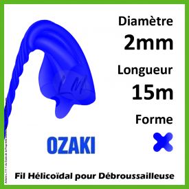 Fil Hélicoïdal Ozaki Pro-Core Line Bleu 2mm x 15m