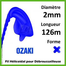 Fil Hélicoïdal Ozaki Pro-Core Line Bleu 2mm x 126m