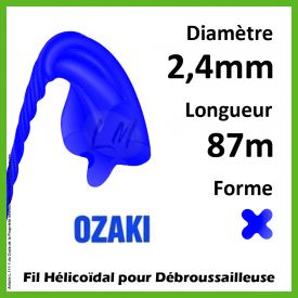 Fil Hélicoïdal Ozaki Pro-Core Line Bleu 2,4mm x 87m