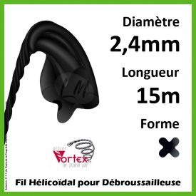 Fil Hélicoïdal Vortex Noir 2,4mm x 15m