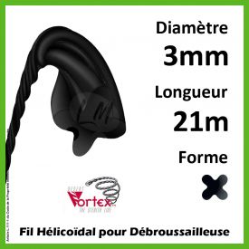 Fil Hélicoïdal Vortex Noir 3mm x 21m