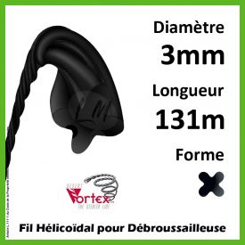 Fil Hélicoïdal Vortex Noir 3mm x 131m