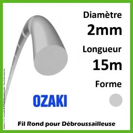 Fil Rond Strié Ozaki Energy Line Gris 2mm x 15m