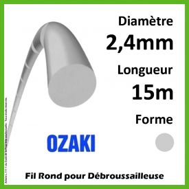 Fil Rond Strié Ozaki Energy Line Gris 2,4mm x 15m