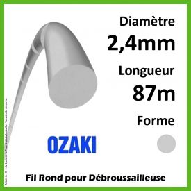 Fil Rond Strié Ozaki Energy Line Gris 2,4mm x 87m