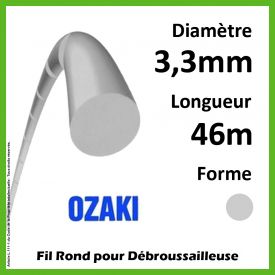 Fil Rond Strié Ozaki Energy Line Gris 3,3mm x 46m