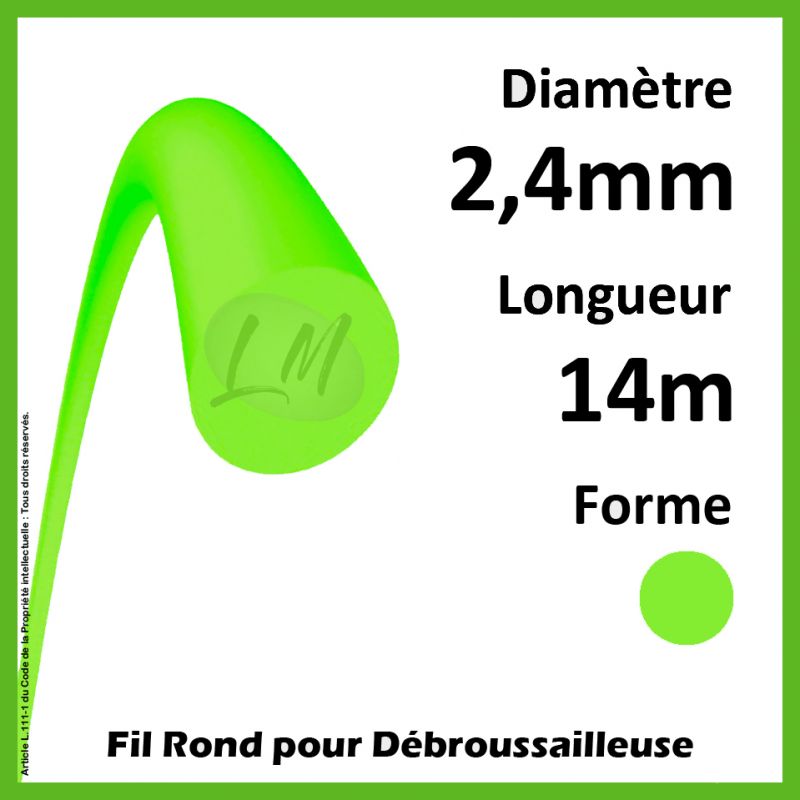 Fil Rond 1er Prix Vert 2.4mm x 14m
