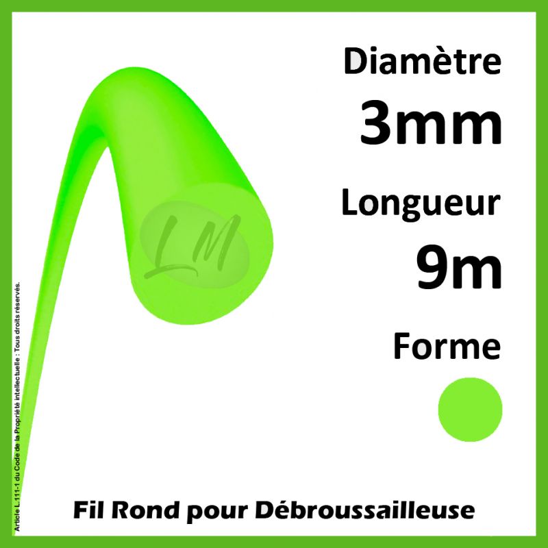 Fil Rond 1er Prix Vert 3mm x 9m