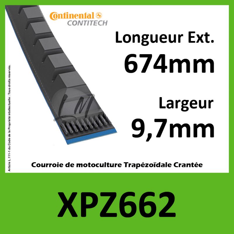 Courroie XPZ662 - Continental Pioneer