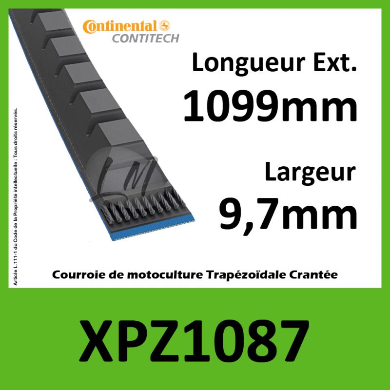 Courroie XPZ1087 - Continental Pioneer