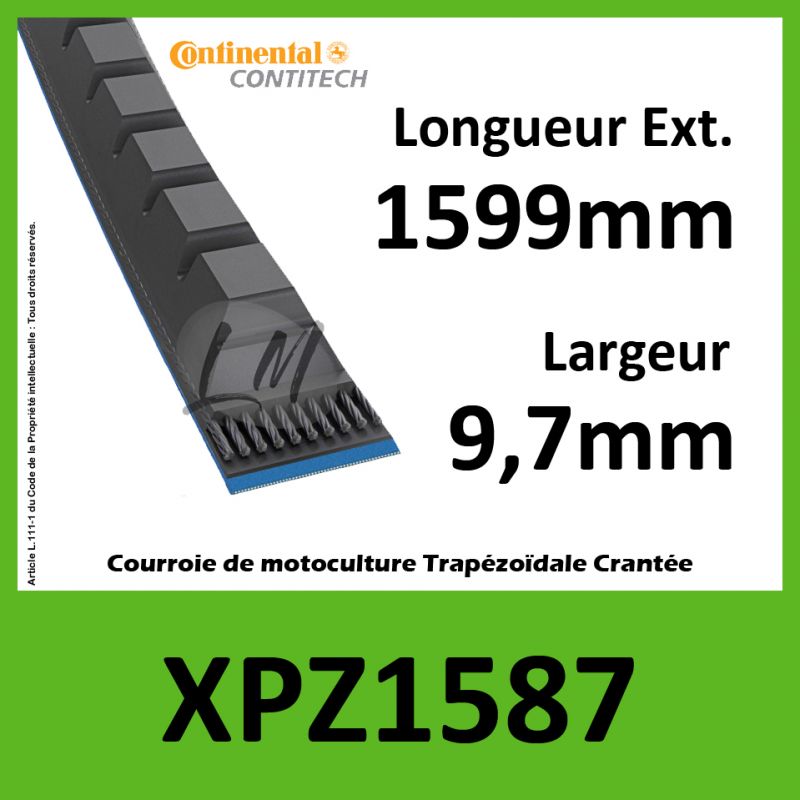 Courroie XPZ1587 - Continental Pioneer