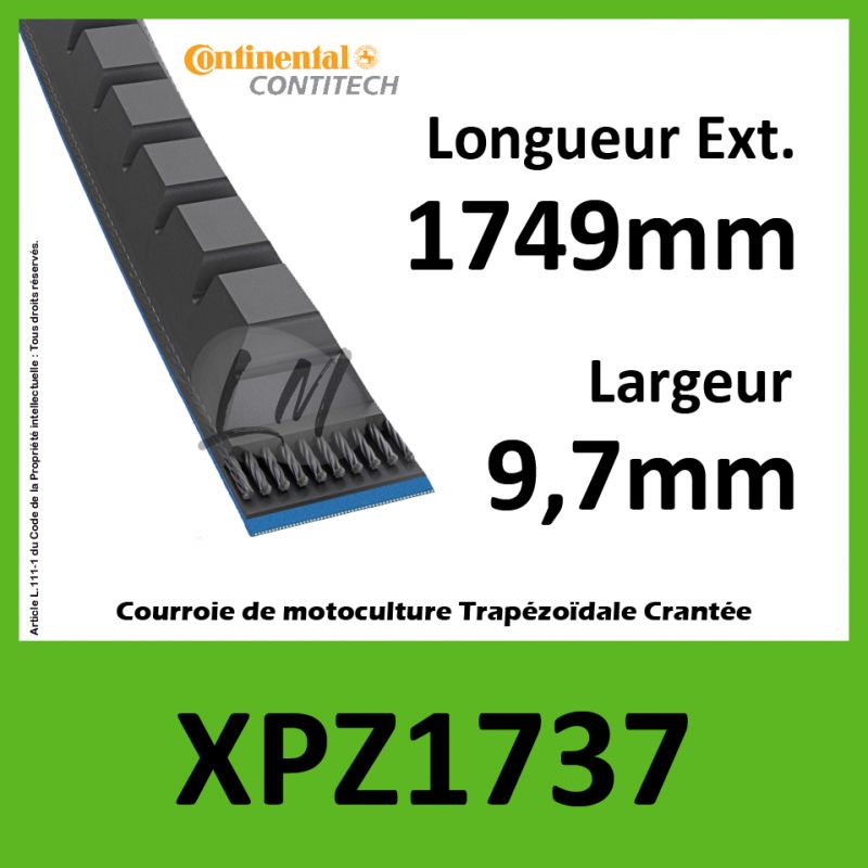 Courroie XPZ1737 - Continental Pioneer